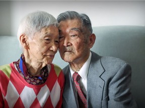 Yeo Choon Sung, 100, and his wife Park Yong Jung, 96, in their N. D. G apartment in Montreal Wednesday February 22, 2017. They have been married for 76 years.