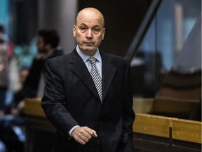 Frank Zampino enters the Palais de Justice in Montreal for the Contrecoeur fraud trial on Feb. 3, 2017.