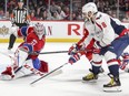 Canadiens' Carey Price makes a save on a shot by Washington Capitals' Alex Ovechkin in Montreal on Saturday, Feb. 4, 2017.
