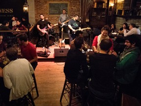 Jam Avenue warms up the room at McKibbins Irish Pub's St-Laurent Blvd. location in January. "We do it because it’s fun,” vocalist Sergio Spiezia said during a break at another McKibbins gig. "I was cursing like a sailor looking for parking, but we’re here now having a good time.”