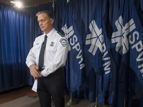 Montreal police director Philippe Pichet at SPVM headquarters in 2016.