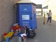 Beaconsfield is making it tougher for charities to install bins, like the one pictured in Vaudreuil-Dorion.