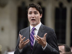 Prime Minister Justin Trudeau answers a question during Question Period in the House of Commons on Tuesday, Jan.31, 2017.