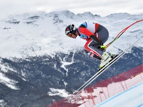 Canada's Erik Guay competes in the men's Super-G race at the 2017 FIS Alpine World Ski Championships in St. Moritz on February 8, 2017.