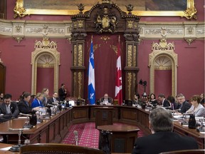 The legislature committee studying the proposed Charter of Values on secularism Wednesday, January 15, 2014 at the legislature in Quebec City.