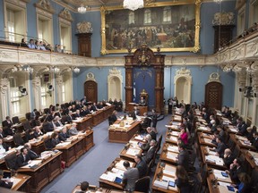 The National Assembly legislature is shown during question period Tuesday, February 23, 2016 in Quebec City.