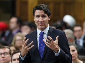 Prime Minister Justin Trudeau answers a question during Question Period in the House of Commons in Ottawa, Wednesday, Feb. 1, 2017. Adrian Wyld /