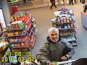 Video surveillance of a suspect in a shooting at the Tabagie Frontenac on Feb. 7, 2017, led to the arrest of Jacques Bolduc.
