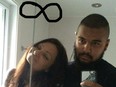 An image of Daphné Boudreault and Anthony Pratte-Lops, with a drawn-in infinity symbol, taken from his Facebook page. Boudreault was killed March 22, 2017.