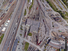 A satellite view of the Côte-St-Luc rail yards, 2017.