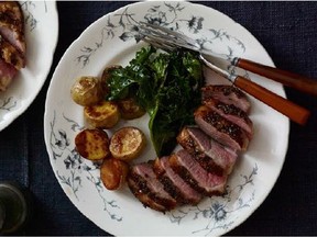Maple and spices combine to accent the rich flavour of duck. Serve with a green vegetable and potatoes pan-browned in duck fat.