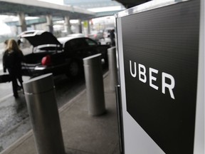 A pick-up point for the Uber car service at LaGuardia Airport in New York.