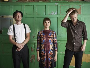 Jeremiah Fraites, left, Neyla Pekarek and Wesley Schultz of The Lumineers. "We've always tried to break down the wall between the audience and the band," Schultz says.