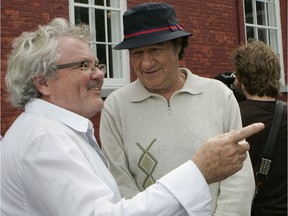 Kevin Tierney with Robert Charlebois on the set of French Immersion in 2010. "He was a wonderful Senator Onésime Tremblay," Tierney says of the Quebec rock star.