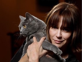 Marie-Josée Croze, with her cat Oscar: She helped develop her role as Carmen by talking to director Benoît Pilon. "It's a responsibility, but it's a joy at the same time," she says.