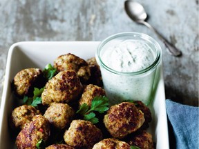 Meatballs with herb-flavoured yogurt dressing would go well with a warm potato salad.