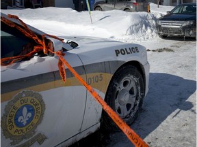 A Sûreté-du-Québec patrol car at the scene of an incident in Vaudreuil-Dorion in February 2015.