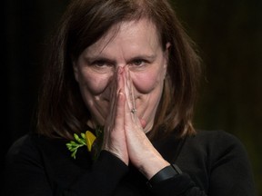 Cas Public artistic director Hélène Blackburn accepts the 32nd Grand Prix du Conseil des arts de Montréal.