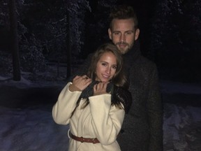 Montreal winner of The Bachelor, Vanessa Grimaldi, frolics in snow with newly engaged beau Nick Viall. Skeptics might think otherwise, but she insists their love is real.