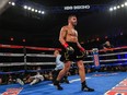 David Lemieux, the heavy hitter from Laval, threw an overhand right and then connected with a left hook to Curtis Stevens' jaw as the native of Brownsville, N.Y., was against the ropes on Saturday, March 11, 2017. Stevens fell to the canvas, on his back and partway through the ropes, as though he had been shot.