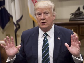 US President Donald Trump speaks during a listening session about veterans affairs in the Roosevelt Room of the White House in Washington, DC, on March 17, 2017. /