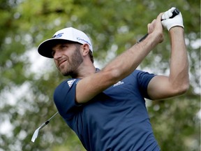 Dustin Johnson of the United States plays his tee shot on the 18th hole during the final round of the World Golf Championships Mexico Championship at Club De Golf Chapultepec on Sunday, March 5, 2017, in Mexico City.