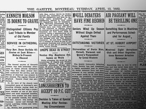 A Montreal Gazette article of Apr, 12, 1932, describes the funeral for Kenneth Molson that took place the previous day, but does not mention the cause of death.