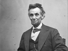 U.S. President Abraham Lincoln sits for a portrait on Feb. 5, 1865, ten weeks before he was assassinated by John Wilkes Booth.