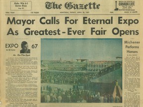 Front page of The Gazette on Friday, April 28, 1967.
