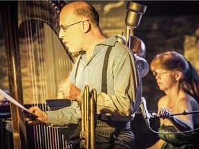 CBC host Tom Allen and wife and harpist Lori Gemmell are featured in Allen's multi-disciplinary show The Last Curlew.