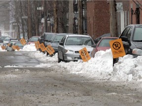 If a temporary no-parking sign is up, it means parking restrictions can be enforced, even if the snow-clearing operation is finished.