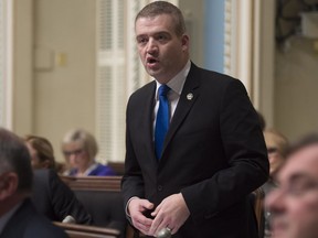 Quebec Culture and Communications Minister Luc Fortin responds to the Opposition during question period Tuesday, November 15, 2016 at the National Assembly in Quebec City.