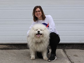 Luna the Samoyed and owner Geneviève Jetté.