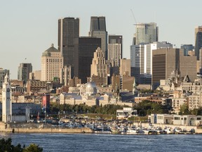 An early morning view of the Montreal city skyline Sunday, September 25, 2016.