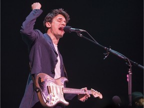 American singer-songwriter and guitarist John Mayer performs at the Bell Centre in Montreal on Saturday, April 1, 2017.