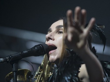 PJ Harvey performs in Montreal on Friday, April 14, 2017.