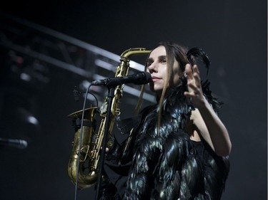 PJ Harvey performs in Montreal on Friday, April 14, 2017.