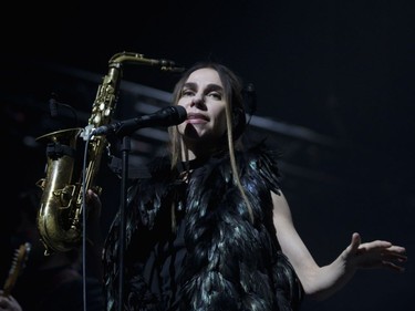 PJ Harvey performs in Montreal on Friday, April 14, 2017.