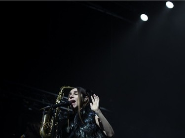 PJ Harvey performs in Montreal on Friday, April 14, 2017.