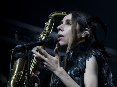 PJ Harvey performs in Montreal on Friday, April 14, 2017.