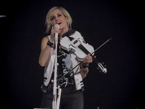 Martie Maguire of the country band Dixie Chicks performs at the Bell Centre in Montreal, on Saturday, April 15, 2017.