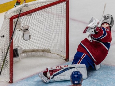 New York Rangers centre Mika Zibanejad (93) scored the overtime goal against goalie Carey Price (31) to defeat the Montreal Canadiens 3-2 in game 5 of the playoffs at the Bell Centre in Montreal, on Thursday, April 20, 2017.