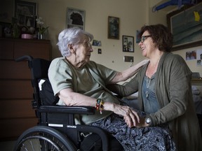 "A disruption as far-reaching as a move to a very different environment is no small matter to the residents of Henri-Bradet," says Susie Wileman, seen with her mother, Ruth Wileman, at the home.