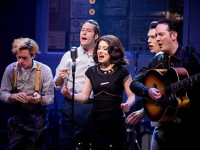 Million Dollar Quartet depicts a historic meeting of Jerry Lee Lewis, Carl Perkins, Elvis Presley and Johnny Cash, and gives Presley's girlfriend her due. The musical opens at the Segal Centre on Sunday, April 23.