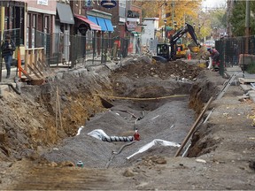 Construction work  was in full force  on  Ste-Anne Street in Ste-Anne-de-Bellevue in 2011. 
(Pierre Obendrauf / THE GAZETTE)