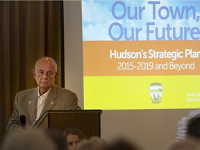 Hudson Mayor Ed Prevost, seen here during a 2015 public meeting, had supported the Mayfair semi-detached housing project.