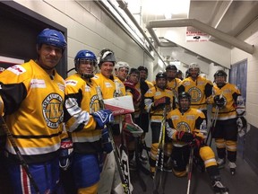 The 13th Annual Hockey Helps the Homeless Montreal Tournament, with Canadiens general manager Marc Bergevin (far left) taking part, was held last Friday at the Pierrefonds Sportplexe.