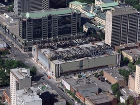 The former Montreal Forum, at Ste-Catherine St. and Atwater Ave., as seen in 2000.