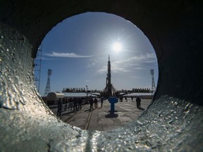 Photo of the day: Service towers move toward the Soyuz MS-04 spacecraft on the launch pad at the Russian-leased Baikonur cosmodrome in Kazakhstan April 17, 2017. Russian cosmonaut Fyodor Yurchikhin and NASA astronaut Jack David Fischer are scheduled to blast off to the International Space StationApril 20.