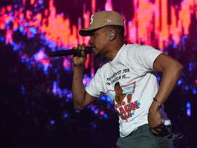 Chance the Rapper performs at the Surf Stage during 2017 Hangout Music Festival on May 21, 2017 in Gulf Shores, Ala.